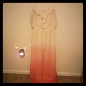 Pink and creme ombre maxi dress
